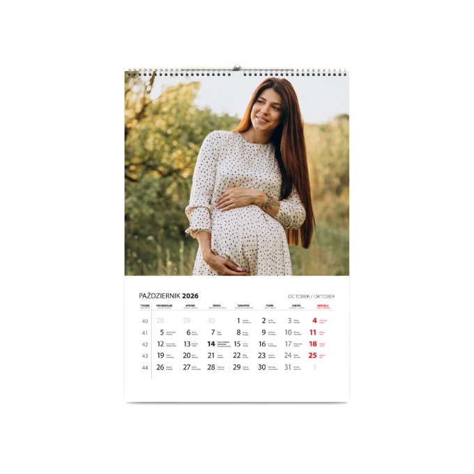 Personalizowany kalendarz ze zdjęciami na 2026 rok ścienny 13 stron na prezent A4