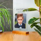 Podziękowania dla dziadków chrzestnych na komunię od dziecka ramka ze zdjęciem na szkle akrylowym A4