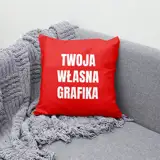 Czerwona poduszka z Twoim zdjęciem nadrukiem
