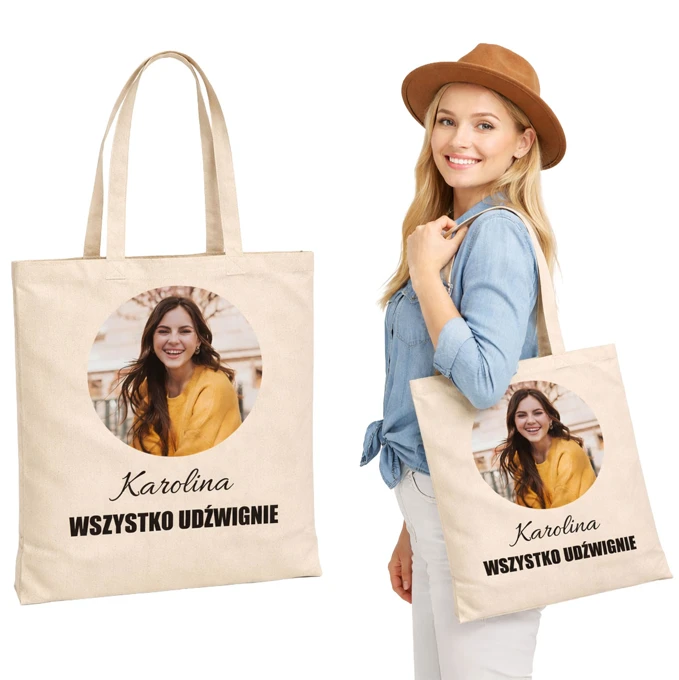Torba na zakupy z Twoim zdjęciem imieniem