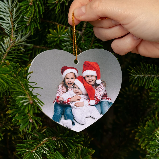 Bombka ze zdjęciem na choinkę akrylowa serce full foto