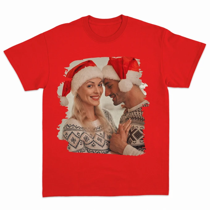 Koszulka ze zdjęciem własnym nadrukiem napisem czerwona męska rozmiar 3XL