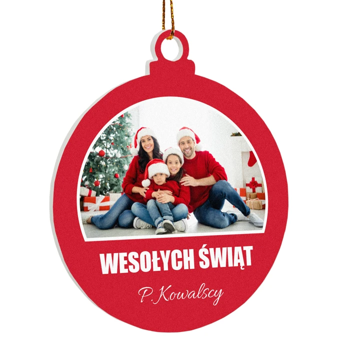 Bombka ze zdjęciem na choinkę Moje Pierwsze Święta imię dziecka