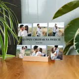 Prezent dla chłopaka na Dzień Chłopaka kolaż zdjęć na szkle personalizacja 21x15 cm