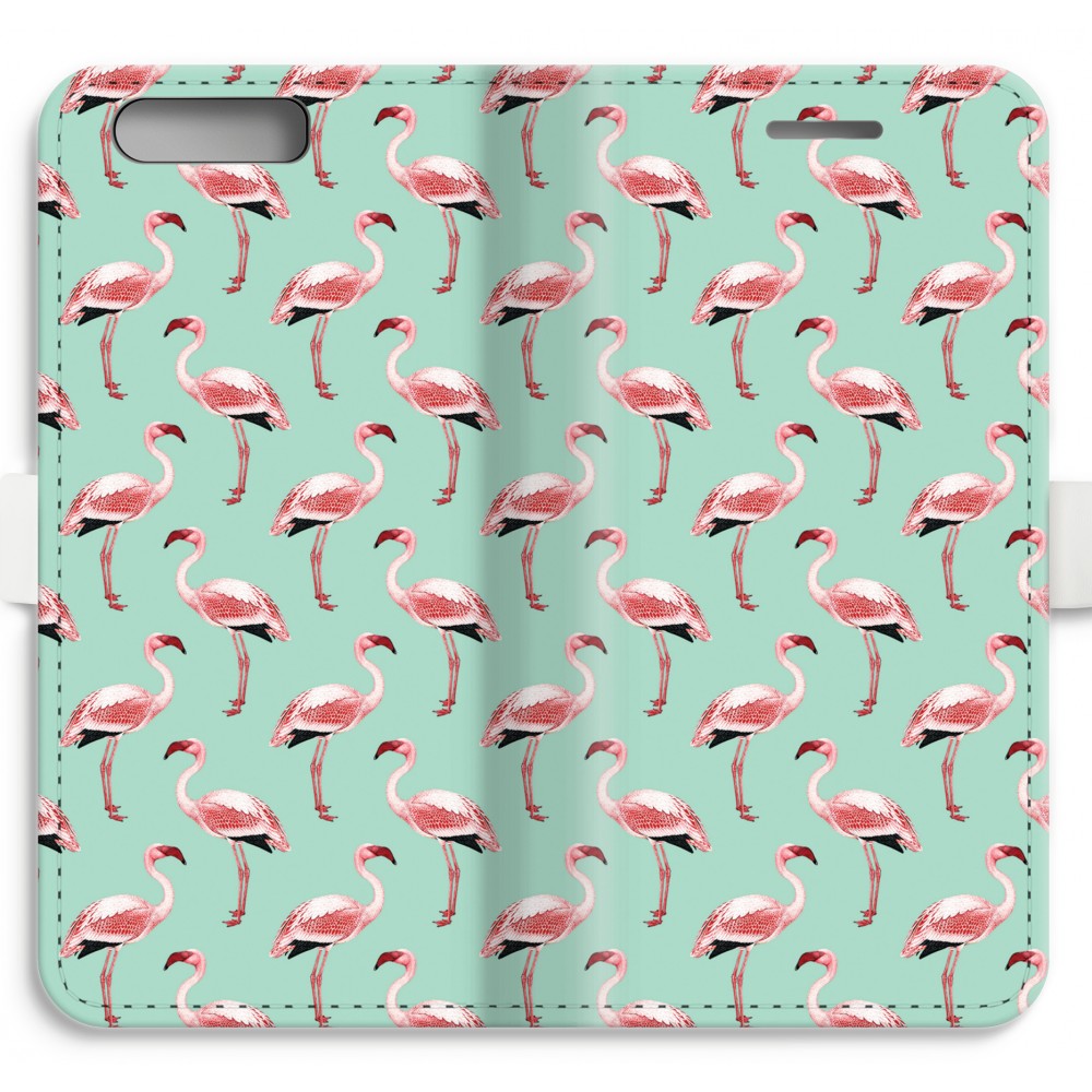 Huawei Ascend P10 Volledig Geprint Flip Hoesje Flamingoprint Groen huawei kopen in de aanbieding