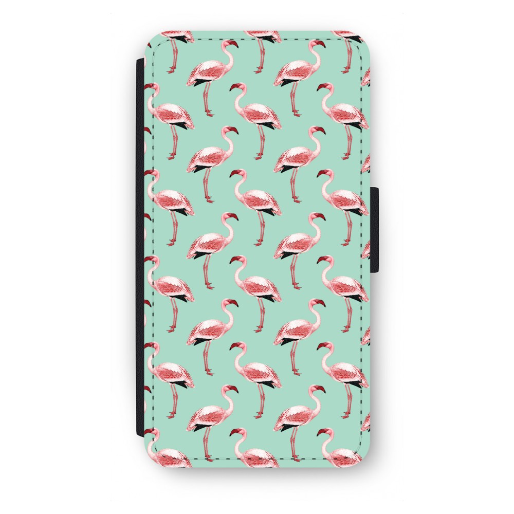 Huawei Ascend P10 Lite Flip Hoesje Flamingoprint Groen huawei kopen in de aanbieding