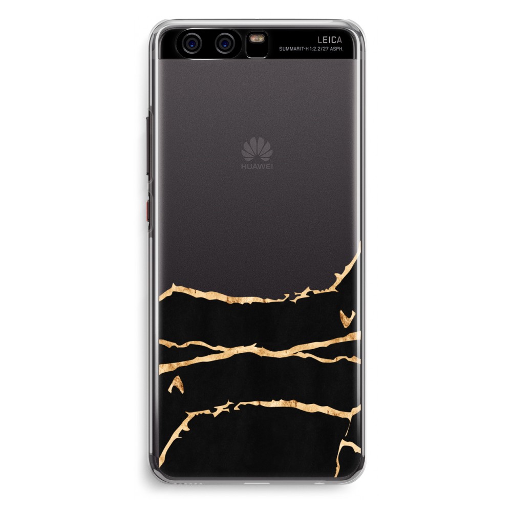 Huawei P10 Transparant Hoesje Soft Gouden Marmer huawei kopen in de aanbieding