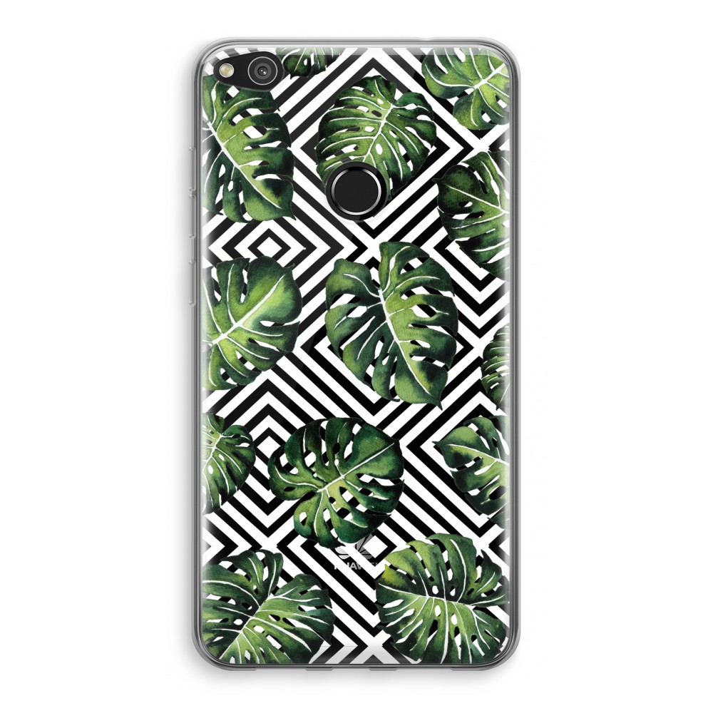 Huawei Ascend P8 Lite 2017 Transparant Hoesje Soft Geometrische Jungle huawei kopen in de aanbieding