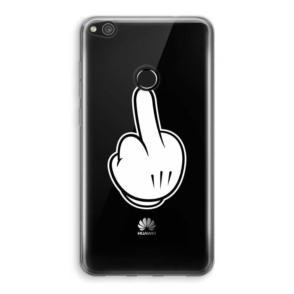Huawei Ascend P8 Lite 2017 Transparant Hoesje Soft Middle Finger Black huawei kopen in de aanbieding