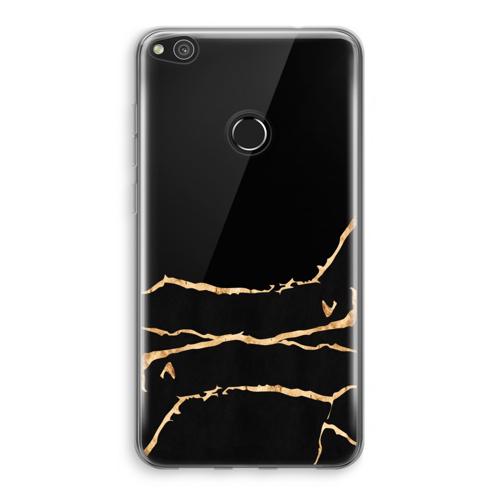 Huawei Ascend P8 Lite 2017 Transparant Hoesje Soft Gouden Marmer huawei kopen in de aanbieding