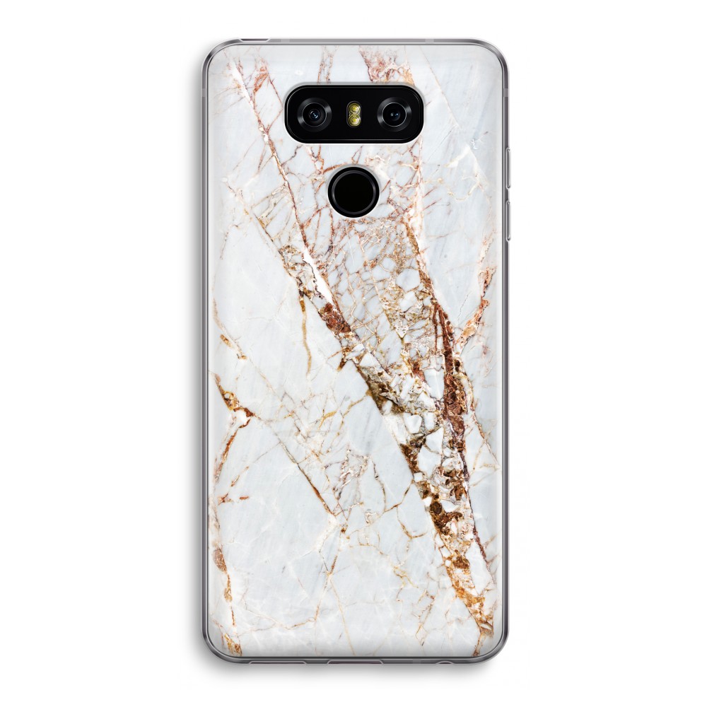 Lg G6 Transparant Hoesje Soft Goud Marmer lg kopen in de aanbieding