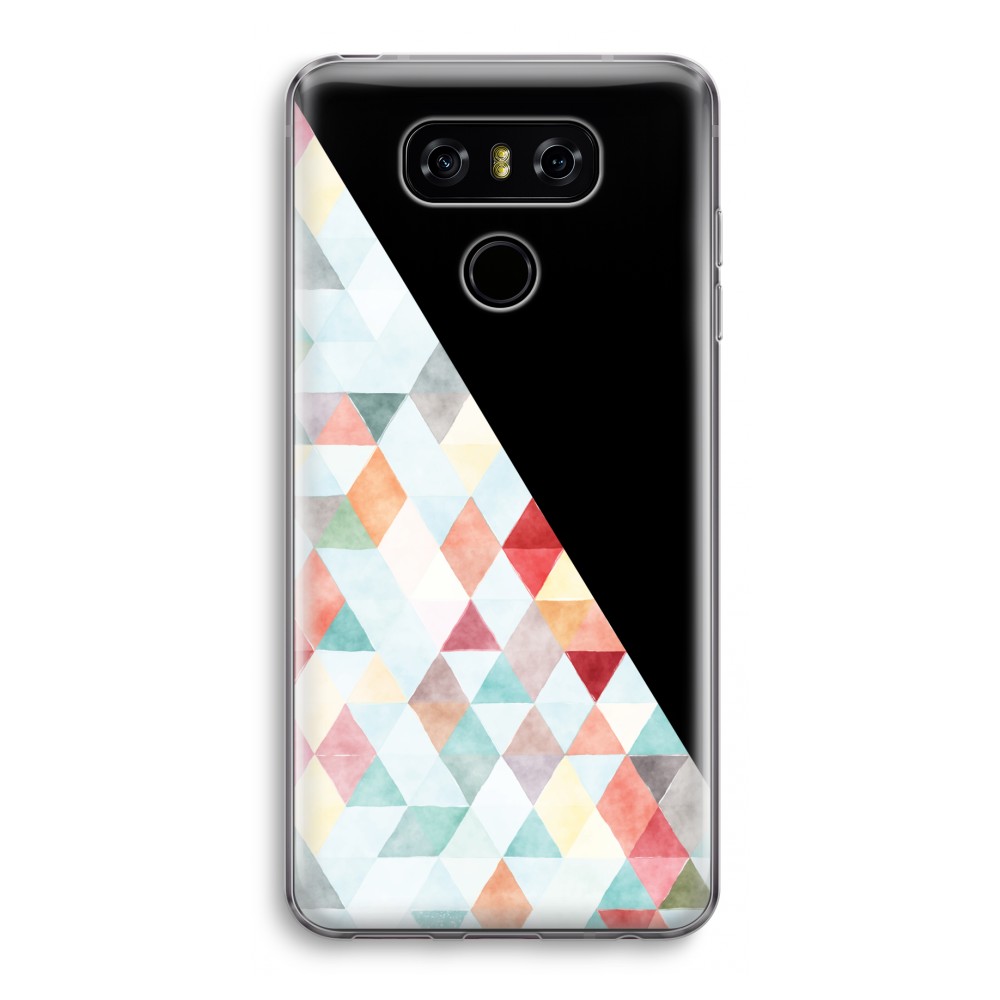 Lg G6 Transparant Hoesje Soft Gekleurde Driehoekjes Pastel lg kopen in de aanbieding