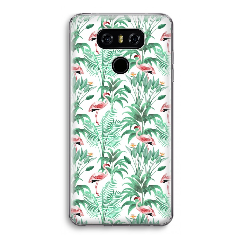 Lg G6 Transparant Hoesje Soft Flamingo Bladeren lg kopen in de aanbieding