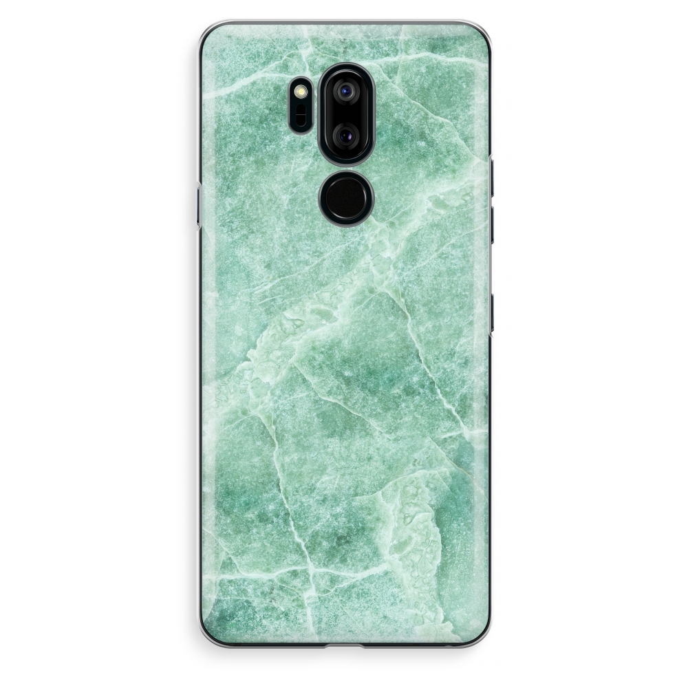 Lg G7 Thinq Transparant Hoesje Soft Groen Marmer lg kopen in de aanbieding