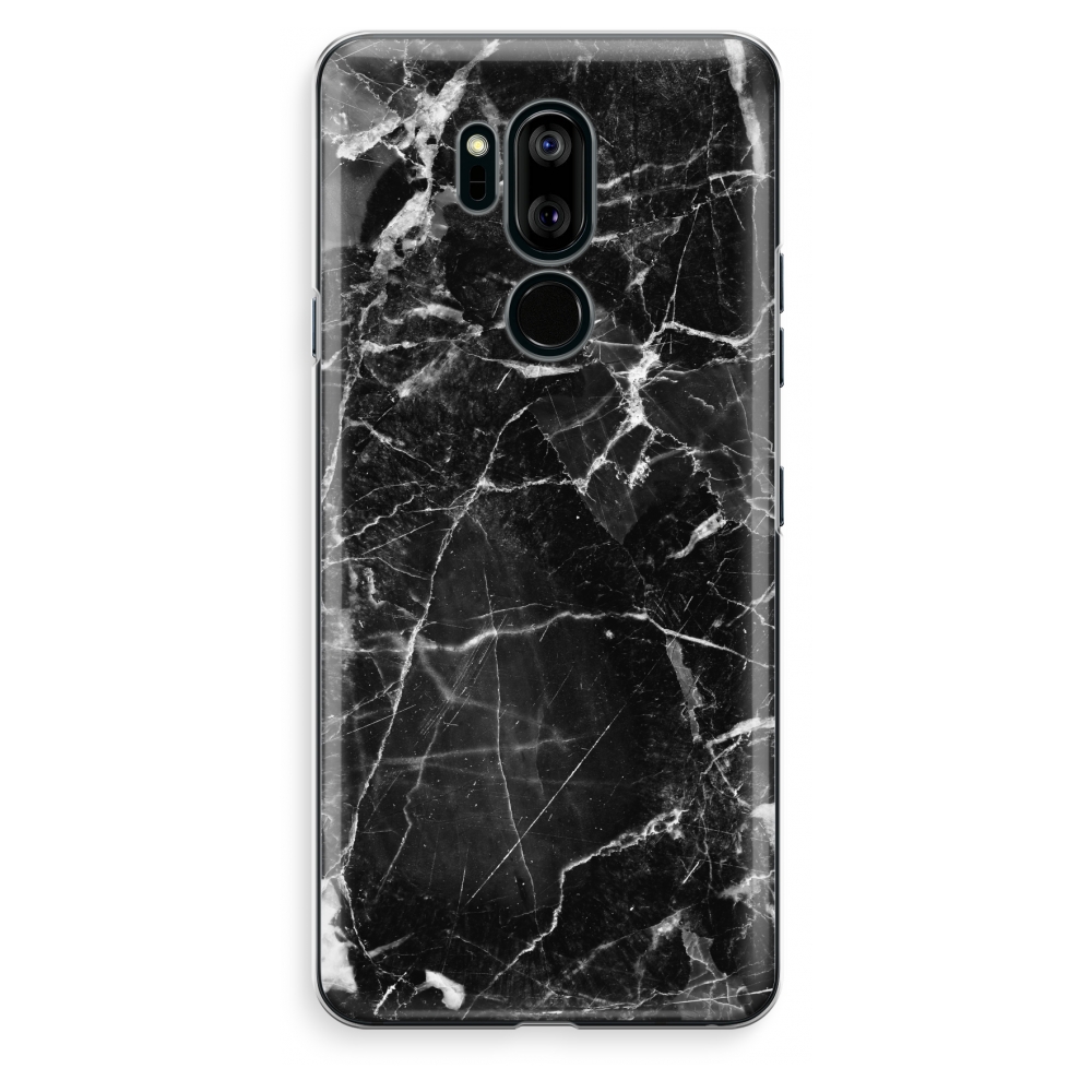 Lg G7 Thinq Transparant Hoesje Soft Zwart Marmer 2 lg kopen in de aanbieding