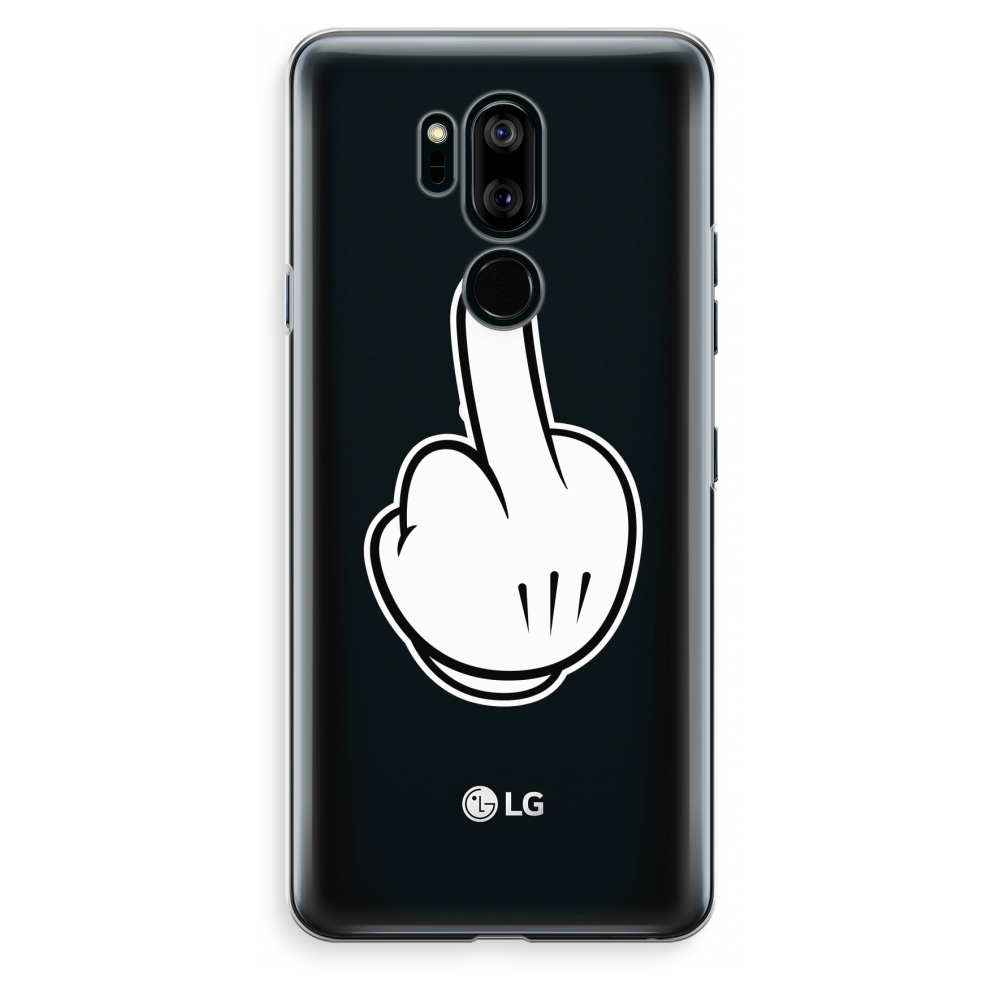 Lg G7 Thinq Transparant Hoesje Soft Middle Finger Black lg kopen in de aanbieding