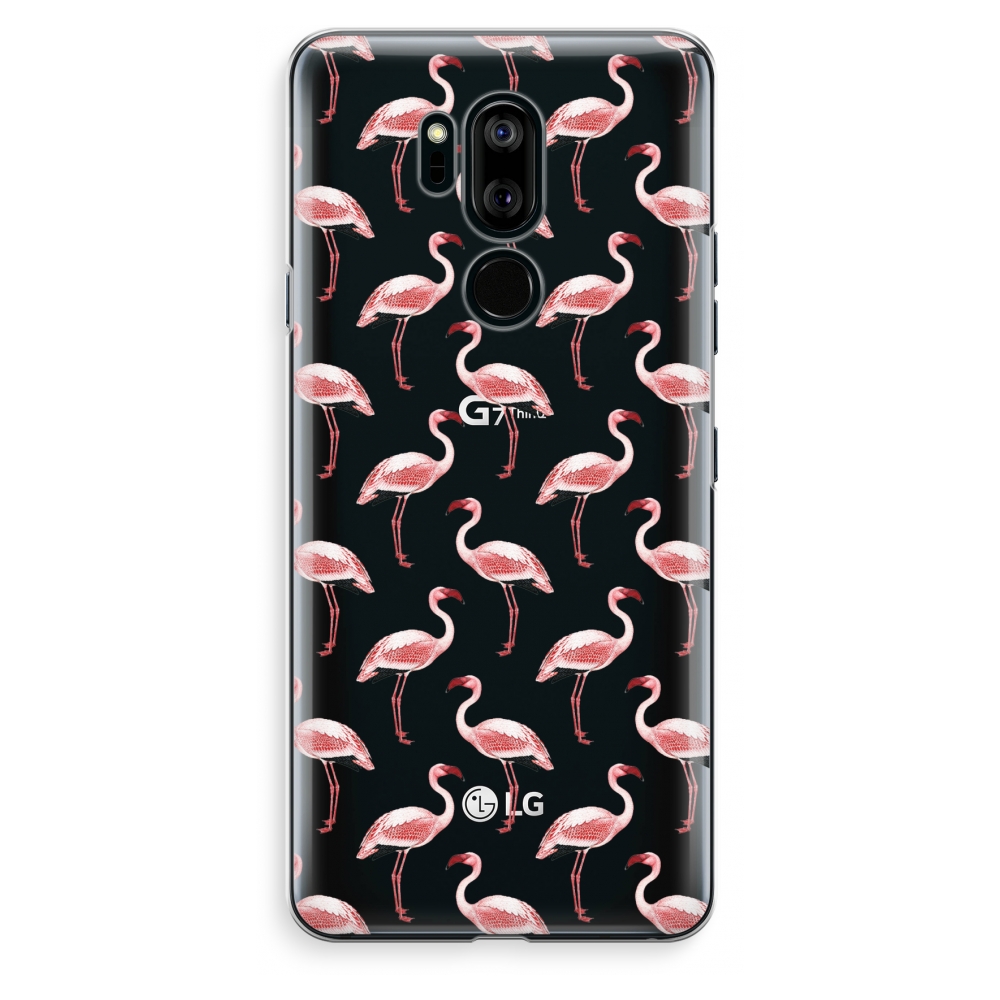 Lg G7 Thinq Transparant Hoesje Soft Flamingoprint Groen lg kopen in de aanbieding