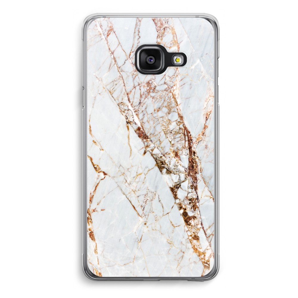 Samsung A3 2017 Transparant Hoesje Soft Goud Marmer samsung kopen in de aanbieding