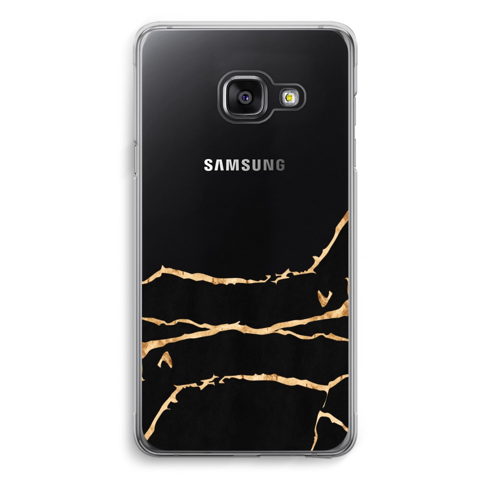 Samsung A3 2017 Transparant Hoesje Soft Gouden Marmer samsung kopen in de aanbieding