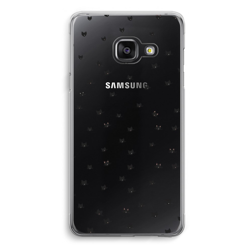 Samsung A3 2017 Transparant Hoesje Soft Kleine Kattenkopjes samsung kopen in de aanbieding