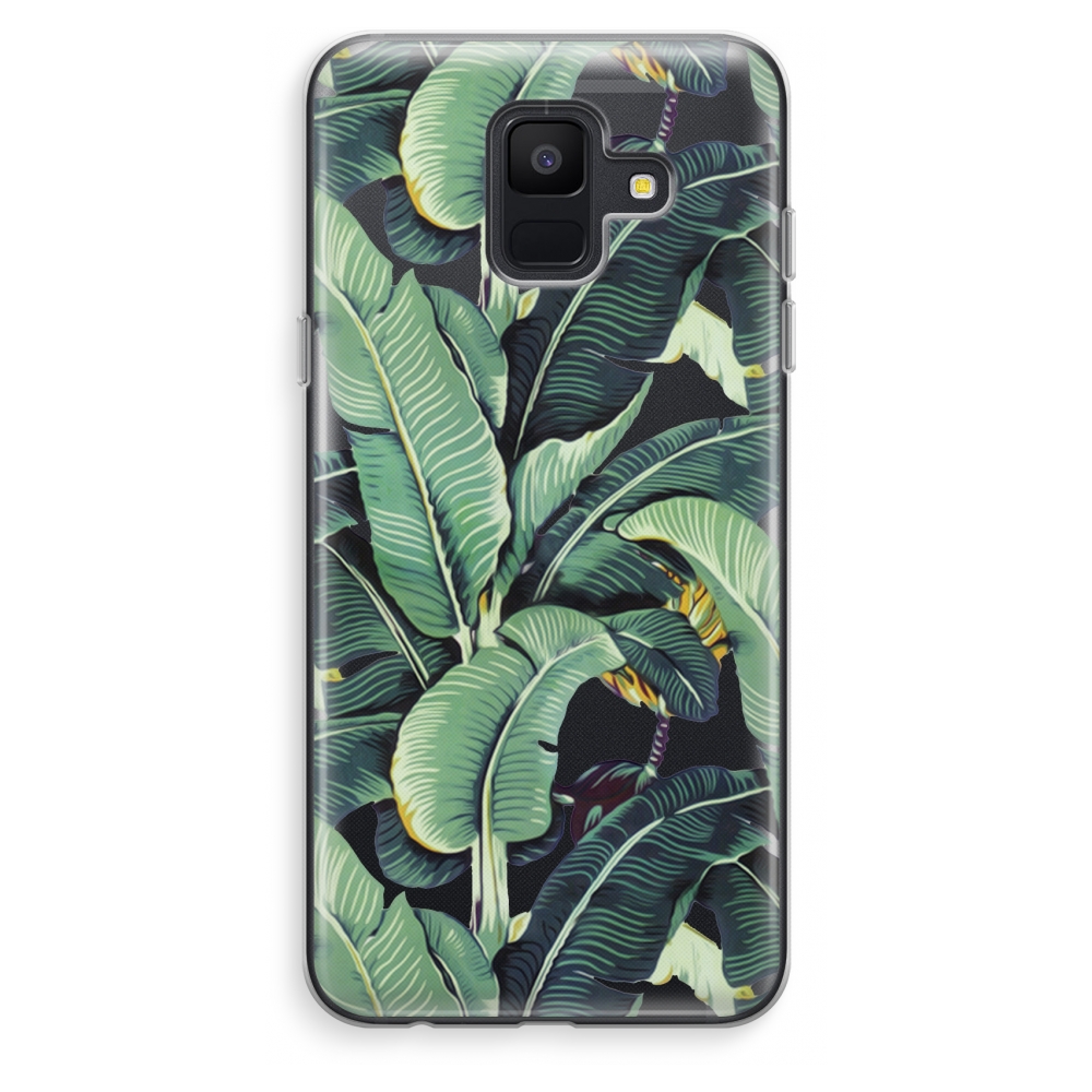 Samsung Galaxy A6 2018 Transparant Hoesje Soft Bananenbladeren samsung kopen in de aanbieding