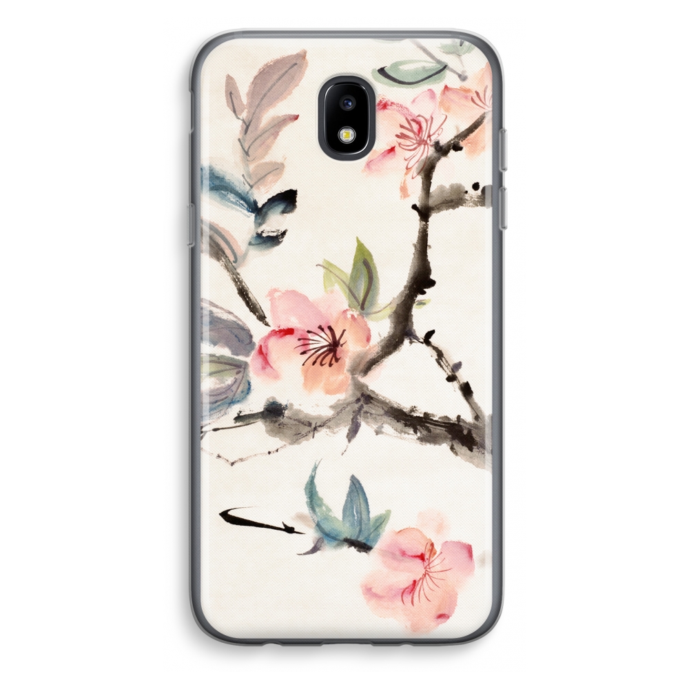 Samsung Galaxy J5 2017 Transparant Hoesje Soft Japanse Bloemen samsung kopen in de aanbieding