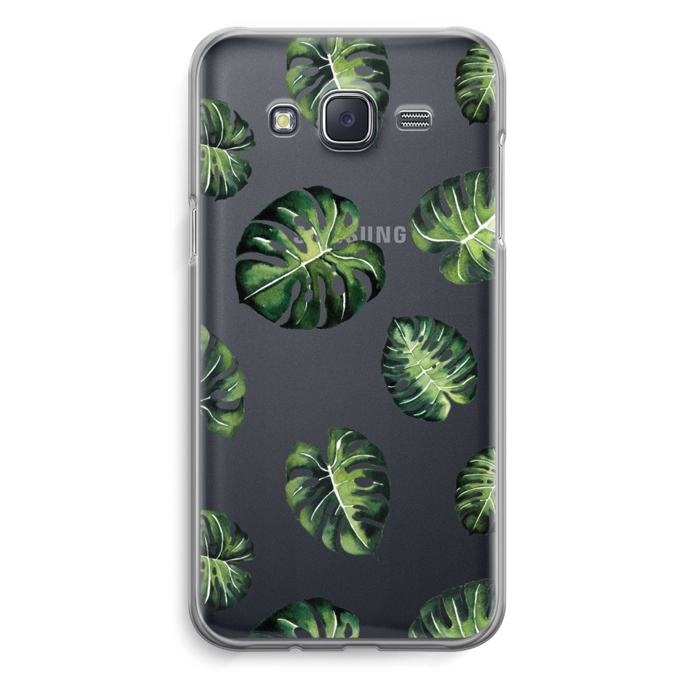 Samsung Galaxy J5 2015 Transparant Hoesje Soft Tropische Bladeren samsung kopen in de aanbieding
