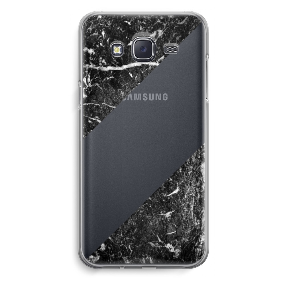 Samsung Galaxy J5 2015 Transparant Hoesje Soft Zwart Marmer samsung kopen in de aanbieding