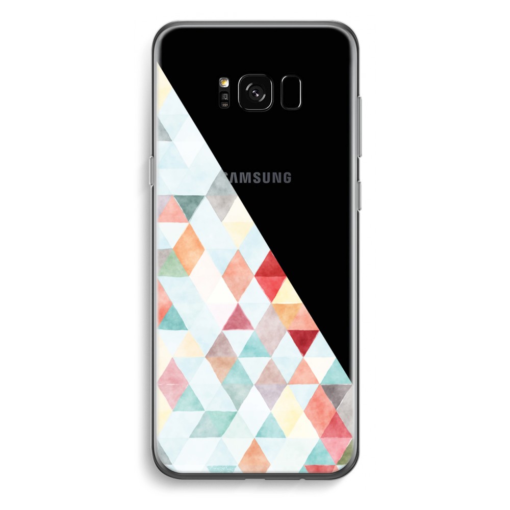 Samsung Galaxy S8 Transparant Hoesje Soft Gekleurde Driehoekjes Pastel samsung kopen in de aanbieding