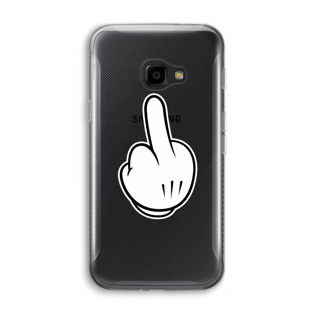 Samsung Galaxy Xcover 4 Transparant Hoesje Soft Middle Finger Black samsung kopen in de aanbieding