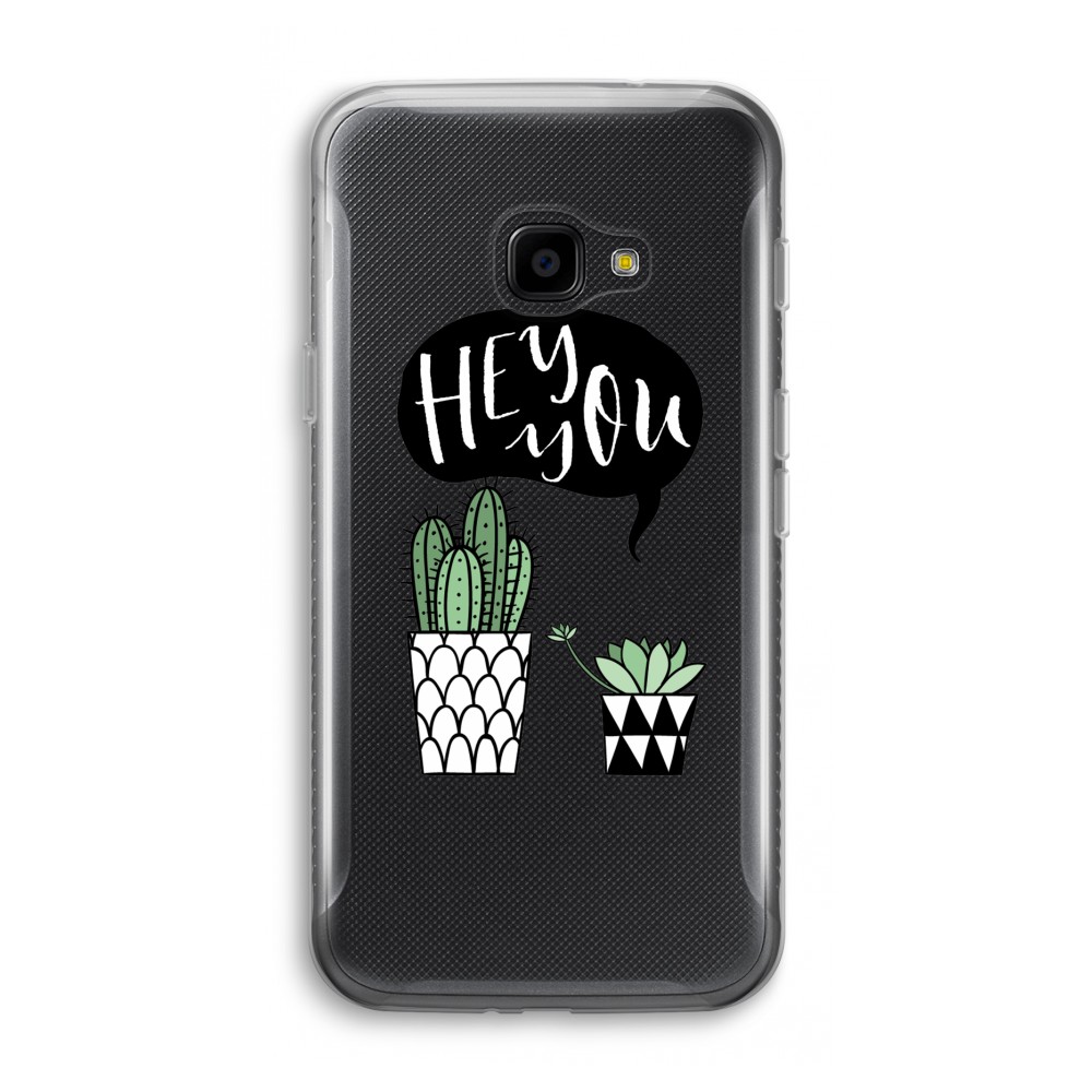 Samsung Galaxy Xcover 4 Transparant Hoesje Soft Hey You Cactus samsung kopen in de aanbieding