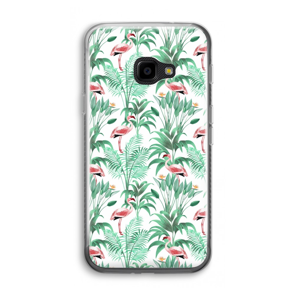 Samsung Galaxy Xcover 4 Transparant Hoesje Soft Flamingo Bladeren samsung kopen in de aanbieding