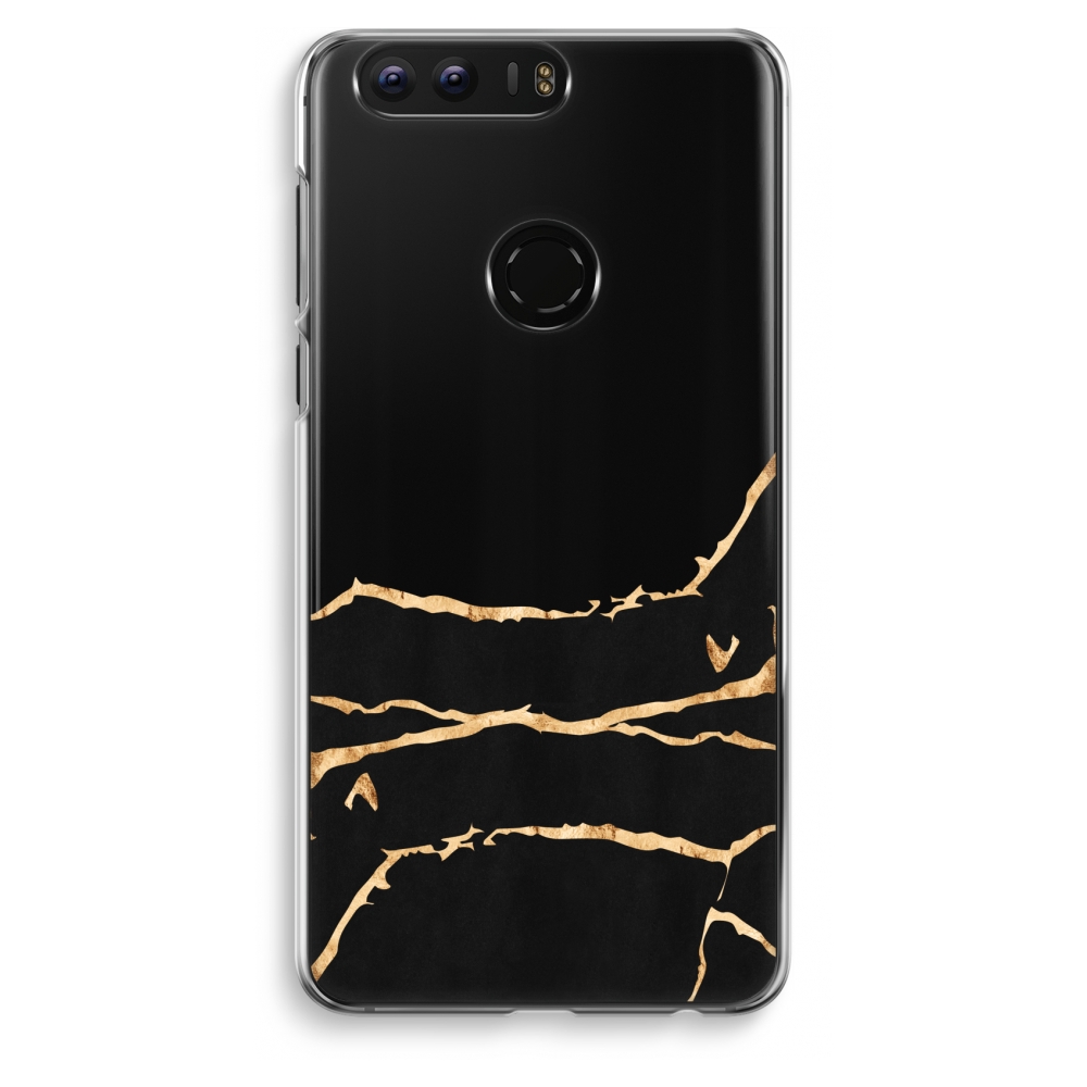 Honor 8 Transparant Hoesje Soft Gouden Marmer honor kopen in de aanbieding