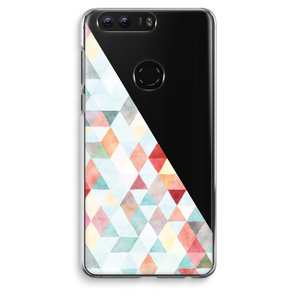Honor 8 Transparant Hoesje Soft Gekleurde Driehoekjes Pastel honor kopen in de aanbieding