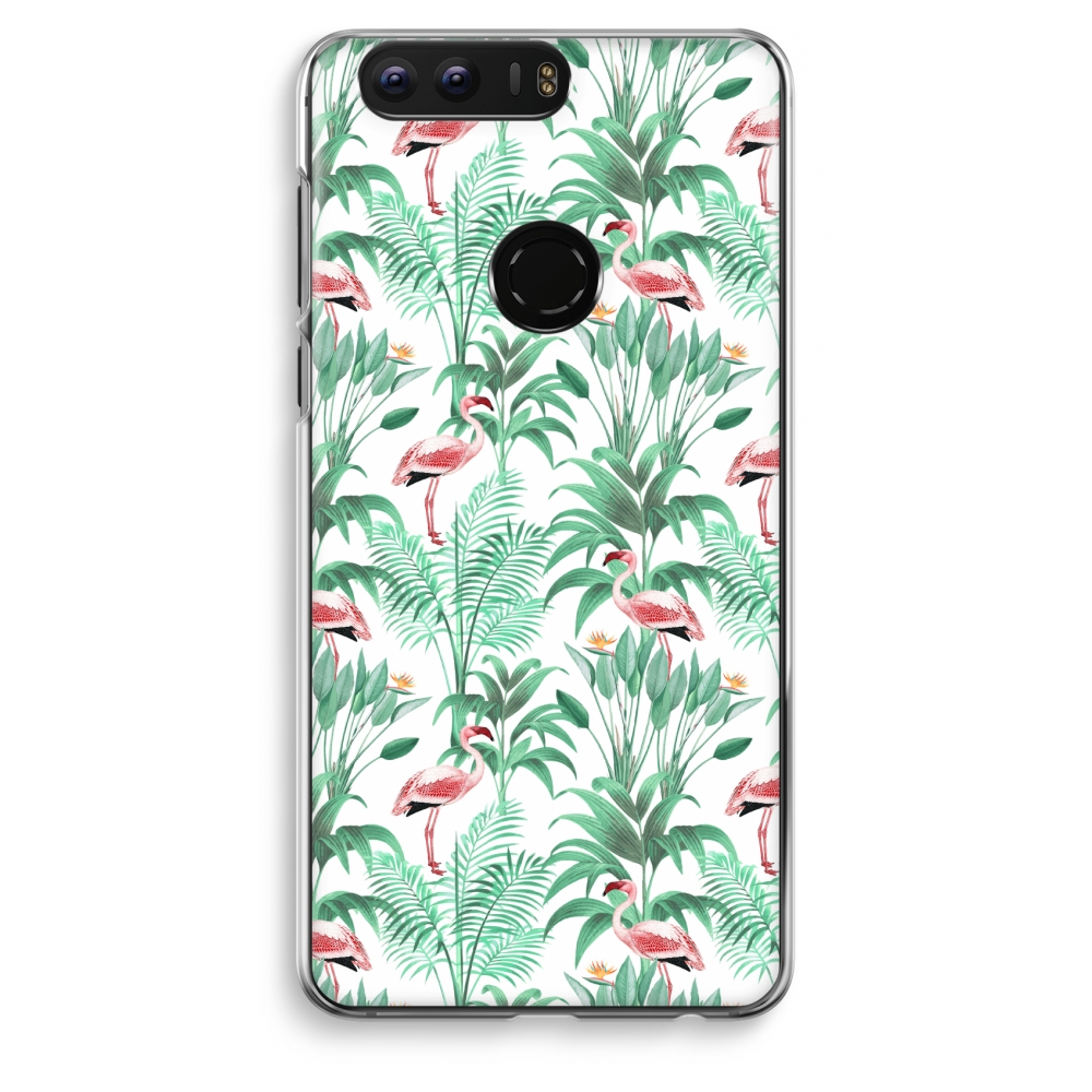 Honor 8 Transparant Hoesje Soft Flamingo Bladeren honor kopen in de aanbieding