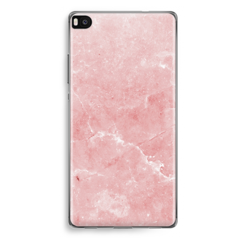 Huawei Ascend P8 Transparant Hoesje Soft Roze Marmer huawei kopen in de aanbieding