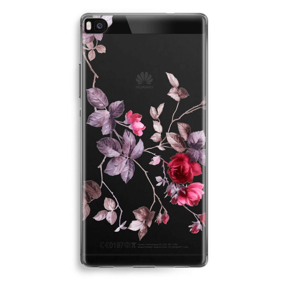 Huawei Ascend P8 Transparant Hoesje Soft Mooie Bloemen huawei kopen in de aanbieding