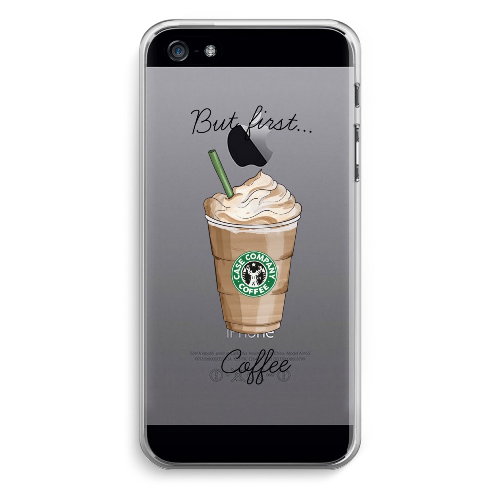 Apple Iphone 5 5S Se Transparant Hoesje Soft But First Coffee apple kopen in de aanbieding
