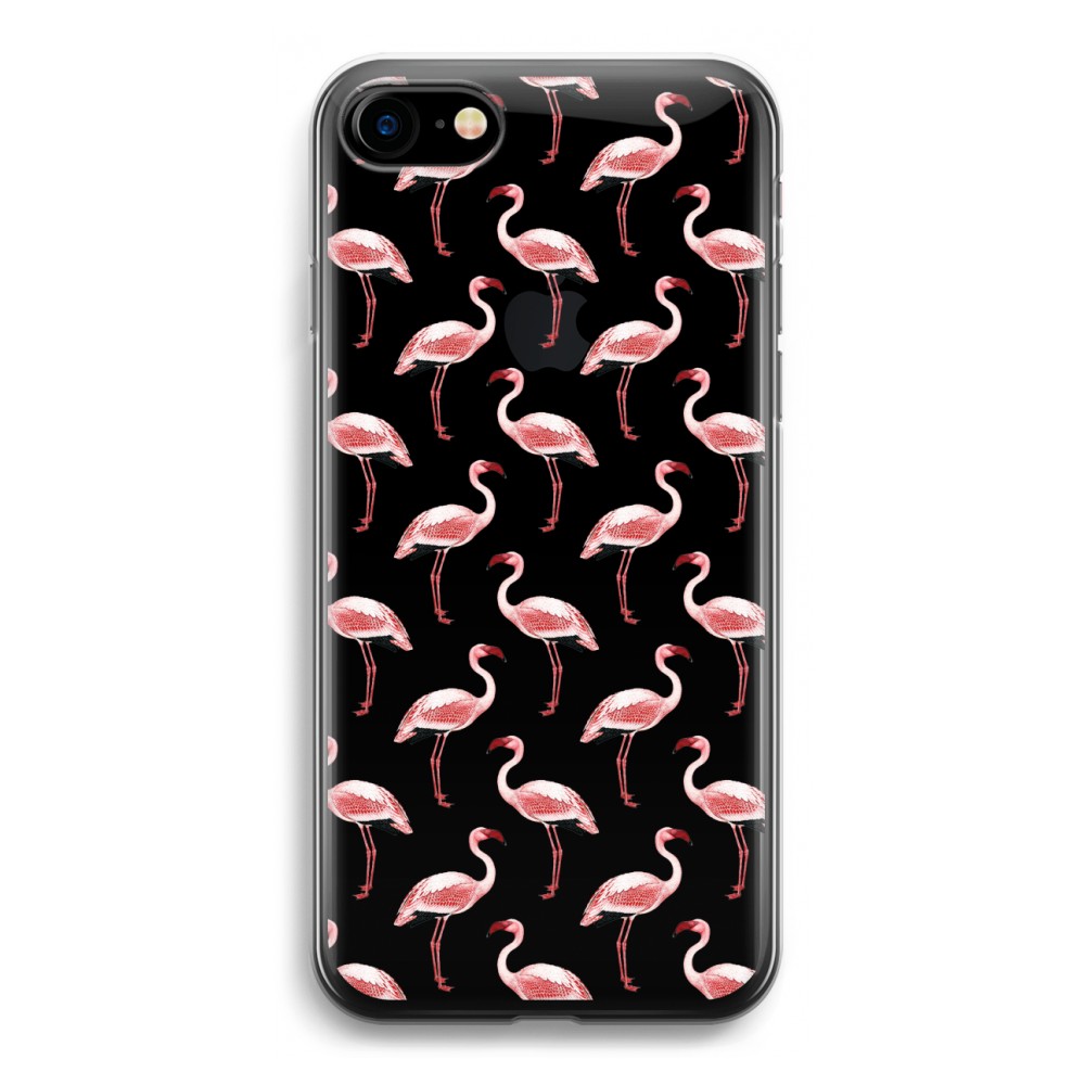 Apple Iphone 7 Transparant Hoesje Soft Flamingoprint Groen apple kopen in de aanbieding