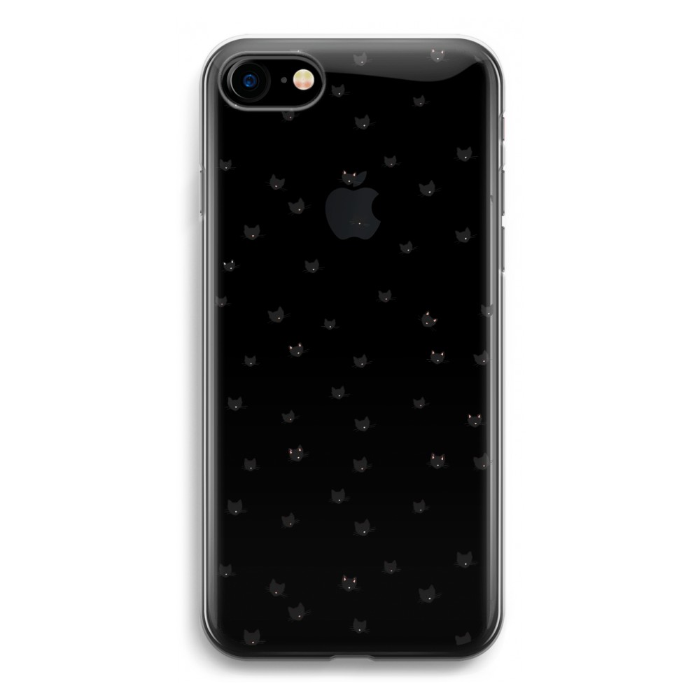 Apple Iphone 7 Transparant Hoesje Soft Kleine Kattenkopjes apple kopen in de aanbieding