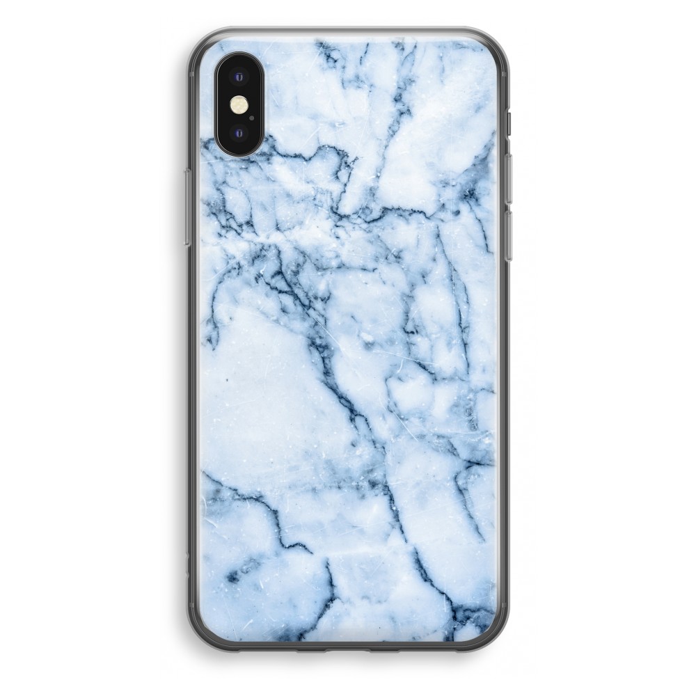 Apple Iphone X Transparant Hoesje Soft Blauw Marmer apple kopen in de aanbieding Apple Iphone X Transparant Hoesje Soft Blauw Marmer apple kopen in de aanbieding