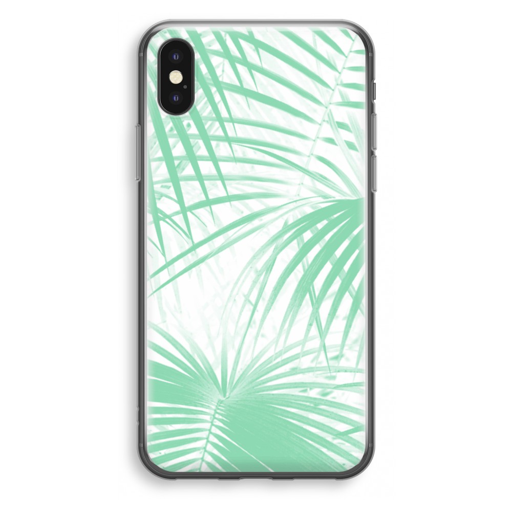 Apple Iphone X Transparant Hoesje Soft Palmbladeren apple kopen in de aanbieding Apple Iphone X Transparant Hoesje Soft Palmbladeren apple kopen in de aanbieding