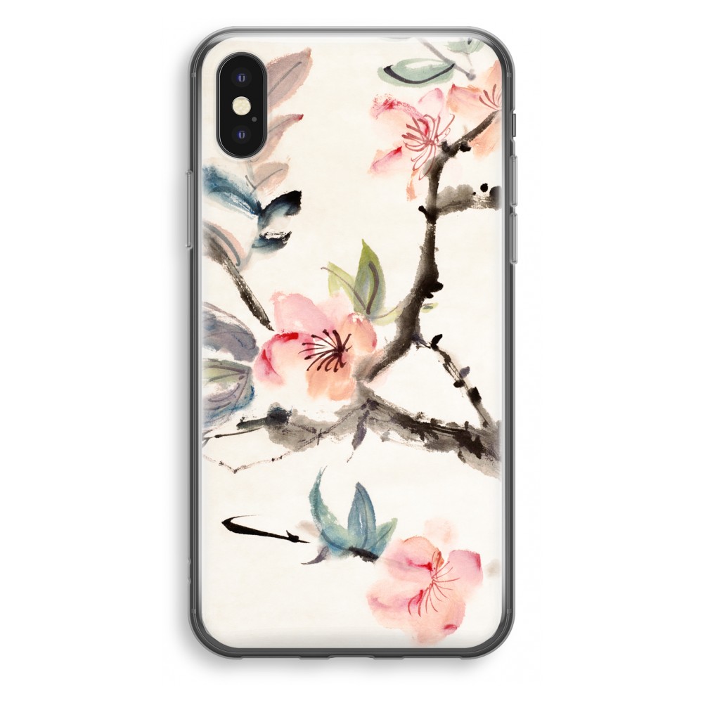 Apple Iphone X Transparant Hoesje Soft Japanse Bloemen apple kopen in de aanbieding Apple Iphone X Transparant Hoesje Soft Japanse Bloemen apple kopen in de aanbieding