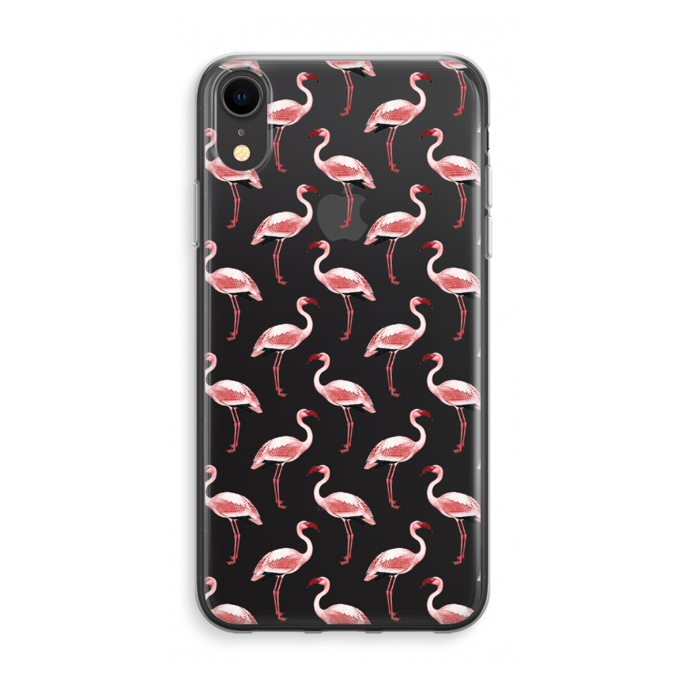 Apple Iphone Xr Transparant Hoesje Soft Flamingoprint Groen apple kopen in de aanbieding