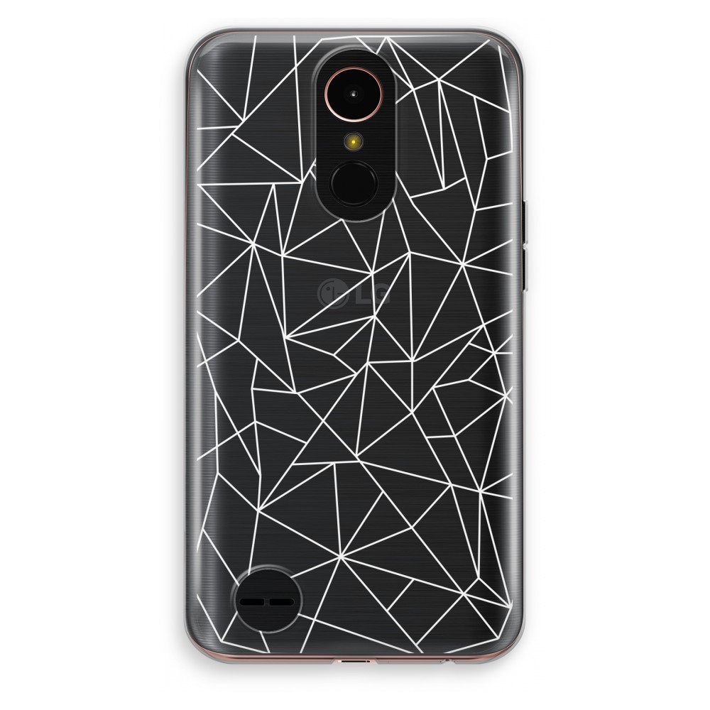 Lg K10 2017 Transparant Hoesje Soft Geometrische Lijnen Wit lg kopen in de aanbieding