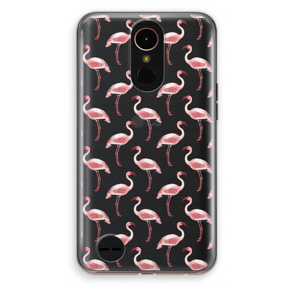 Lg K10 2017 Transparant Hoesje Soft Flamingoprint Groen lg kopen in de aanbieding