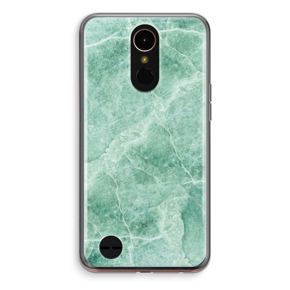 Lg K10 2018 Transparant Hoesje Soft Groen Marmer lg kopen in de aanbieding