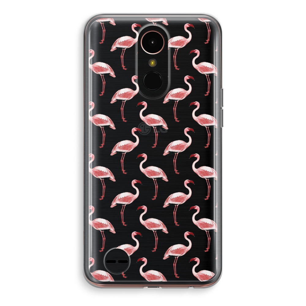 Lg K10 2018 Transparant Hoesje Soft Flamingoprint Groen lg kopen in de aanbieding