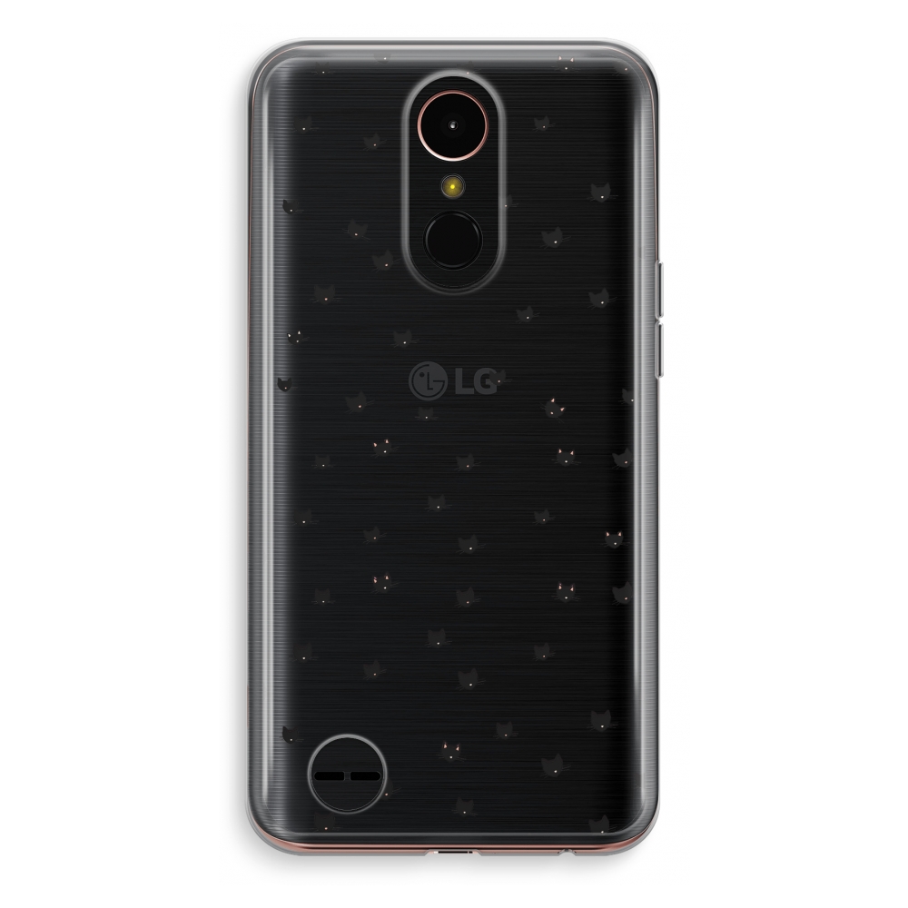 Lg K10 2018 Transparant Hoesje Soft Kleine Kattenkopjes lg kopen in de aanbieding