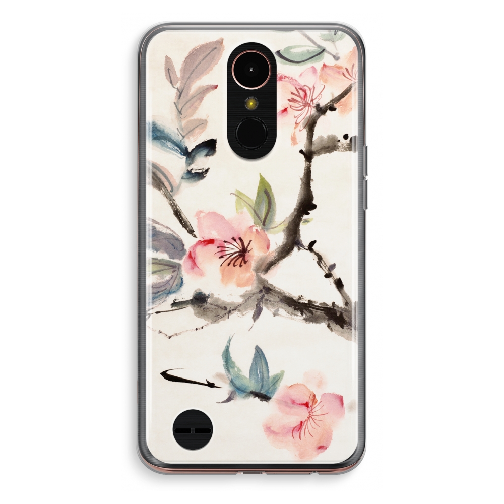 Lg K10 2018 Transparant Hoesje Soft Japanse Bloemen lg kopen in de aanbieding